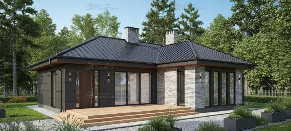 Проект Одноэтажный дом 14 на 9, 100 м2