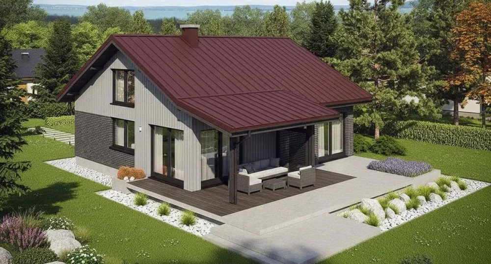 Проект Одноэтажный дом 11 на 12, 83 м2