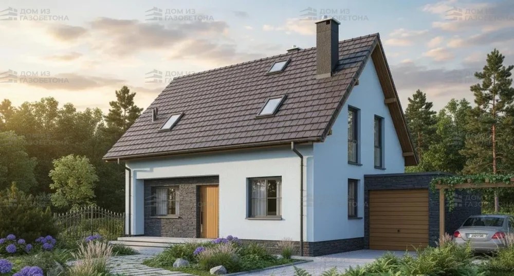 Проект Двухэтажный дом 9 на 9, 107 м2