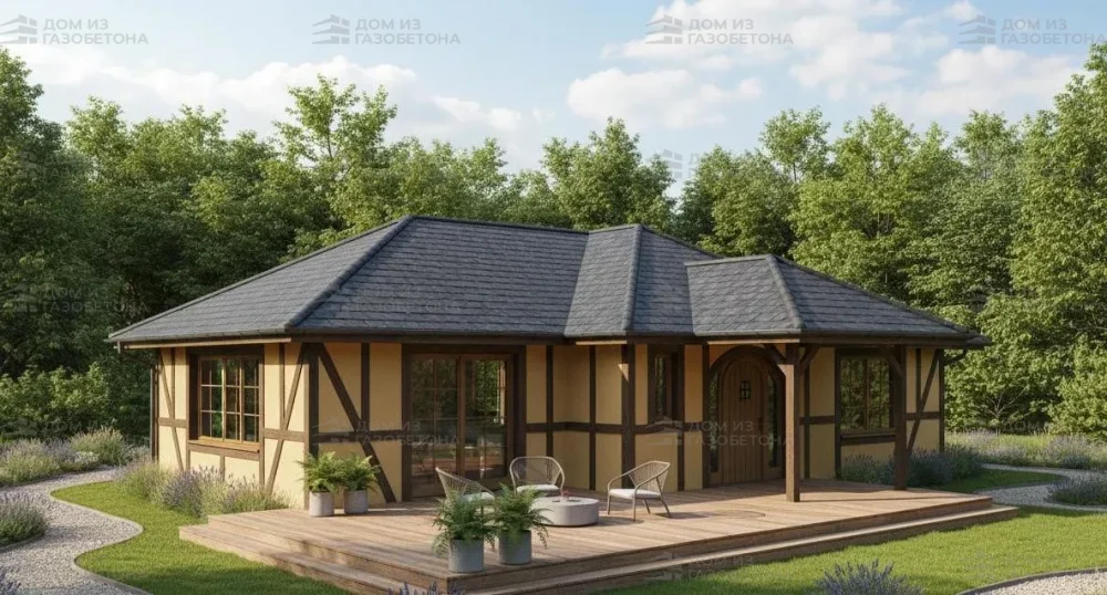 Проект Одноэтажный дом 14 на 12, 116 м2