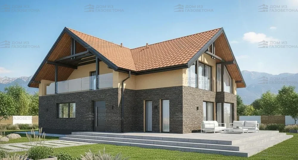 Проект Двухэтажный дом 14 на 15, 242 м2