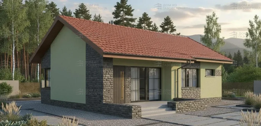 Проект Одноэтажный дом 12 на 9, 72 м2