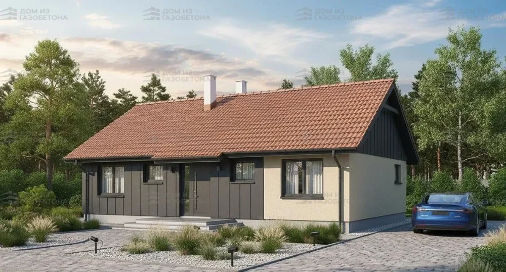 Проект Одноэтажный дом 13 на 9, 95 м2