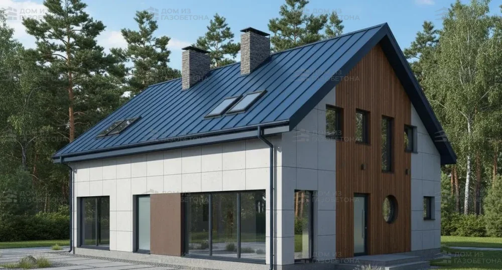 Проект Двухэтажный дом 12 на 12, 160 м2