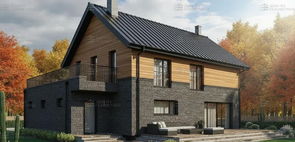 Проект Двухэтажный дом 15 на 15, 199 м2