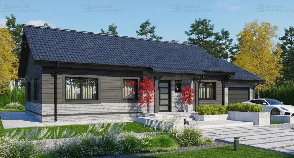 Проект Одноэтажный дом 17 на 12, 129 м2