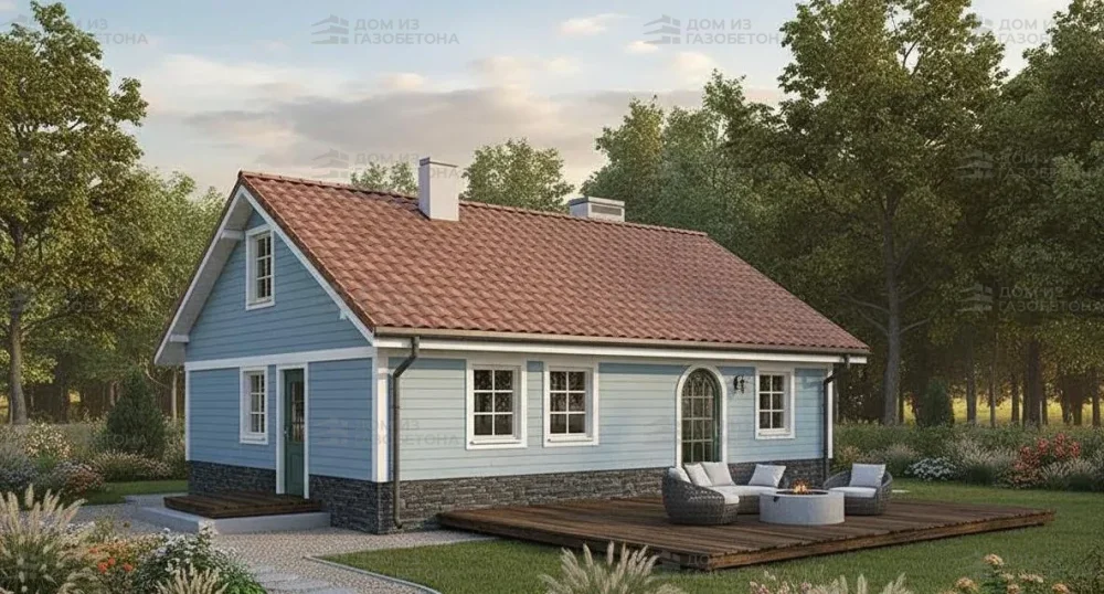 Проект Одноэтажный дом 11 на 11, 76 м2